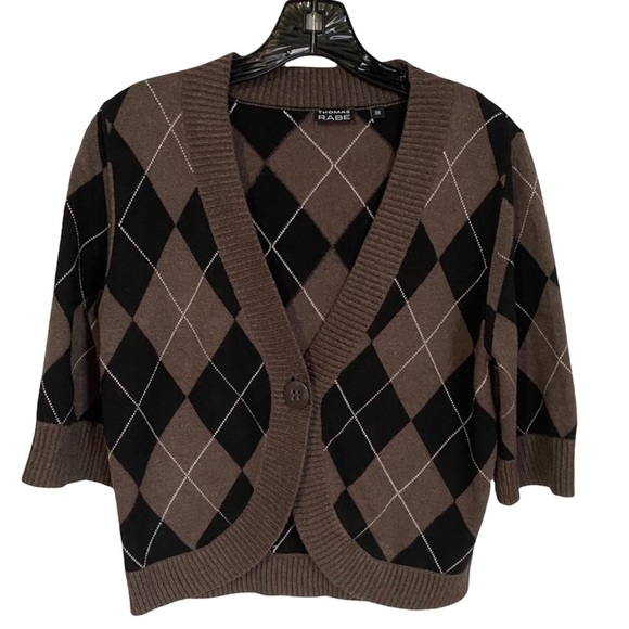 ARGYLE SWEATER SHRUG - Picture 1 of 6